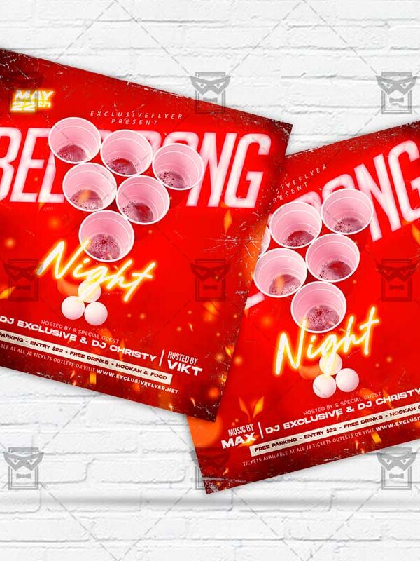 Beer Pong Event - Flyer PSD Template | ExclusiveFlyer