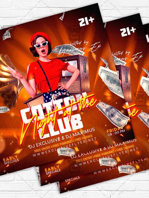 Cotton Club Night - Flyer PSD Template | ExclusiveFlyer