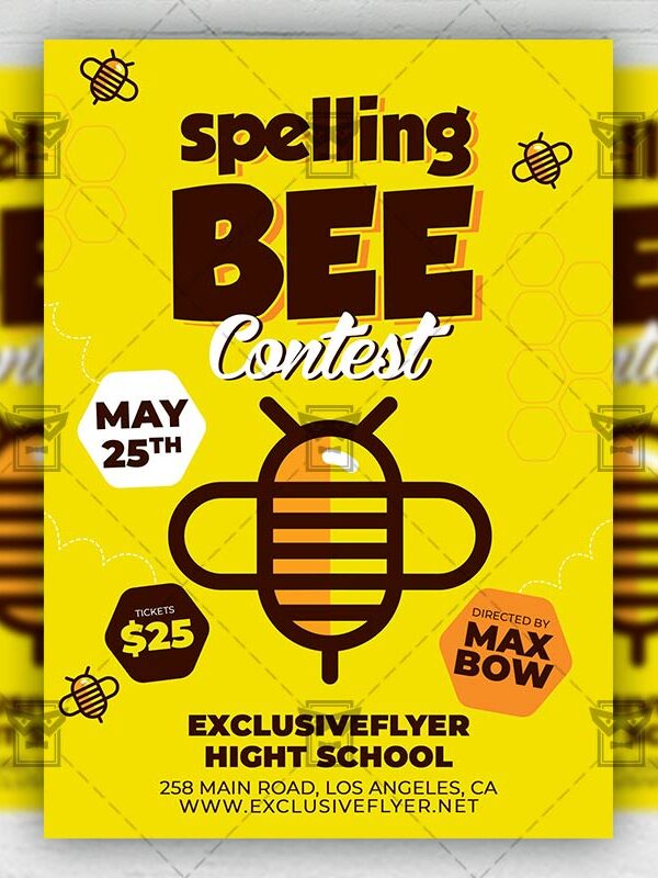 Spelling Bee Contest - Flyer PSD Template | ExclusiveFlyer