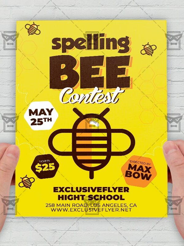 Spelling Bee Contest - Flyer PSD Template | ExclusiveFlyer