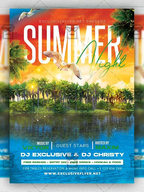 Summer Night - Flyer PSD Template | ExclusiveFlyer