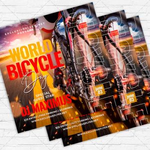 World Bicycle Day - Flyer PSD Template | ExclusiveFlyer