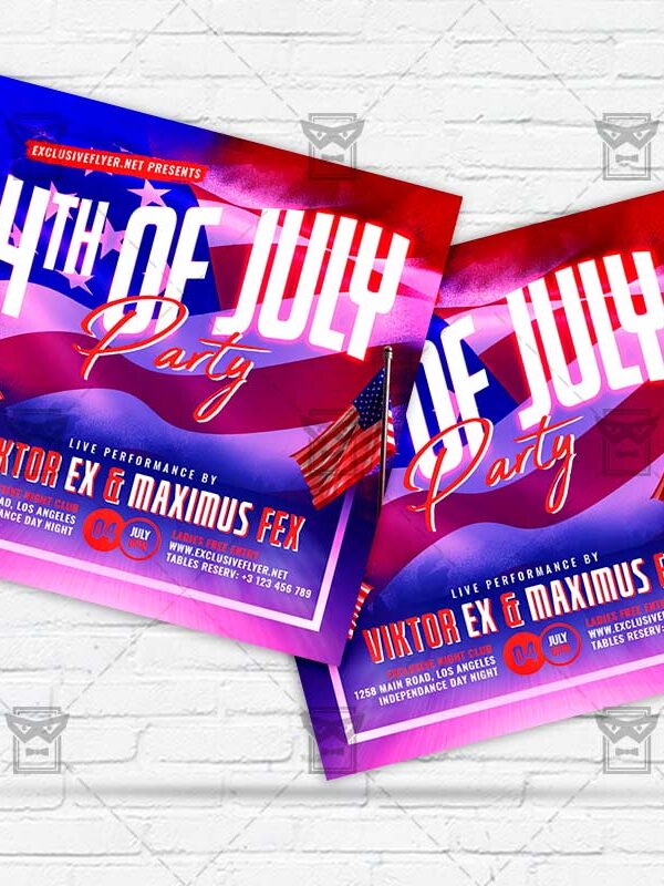 4th of July Party - Flyer PSD Template | ExclusiveFlyer