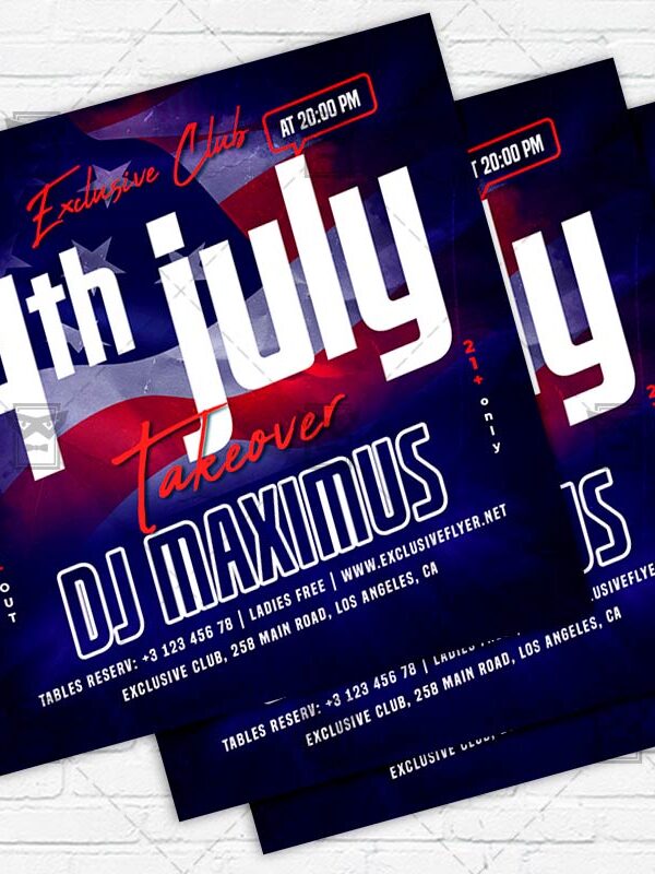 4th of July Takeover - Flyer PSD Template | ExclusiveFlyer