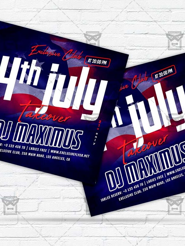 4th of July Takeover - Flyer PSD Template | ExclusiveFlyer