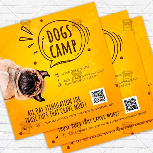 Dog Camp - Flyer PSD Template | ExclusiveFlyer