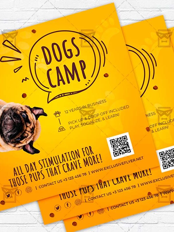 Dog Camp - Flyer PSD Template | ExclusiveFlyer
