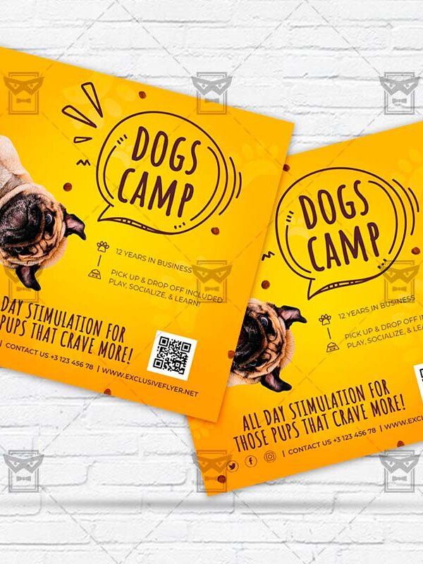 Dog Camp - Flyer PSD Template | ExclusiveFlyer