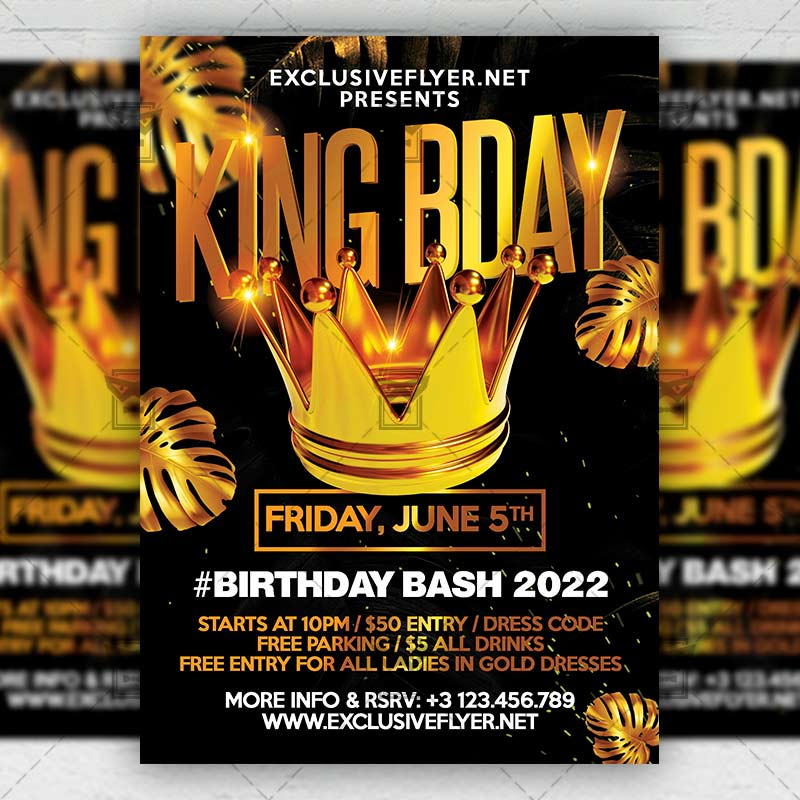 Kings Night Flyer Template - Party Flyers for photoshop