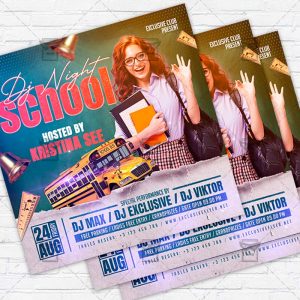 School Dj Night - Flyer PSD Template | ExclusiveFlyer