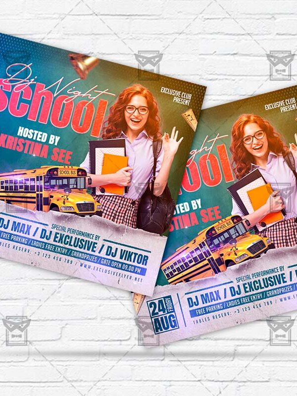 School Dj Night - Flyer PSD Template | ExclusiveFlyer