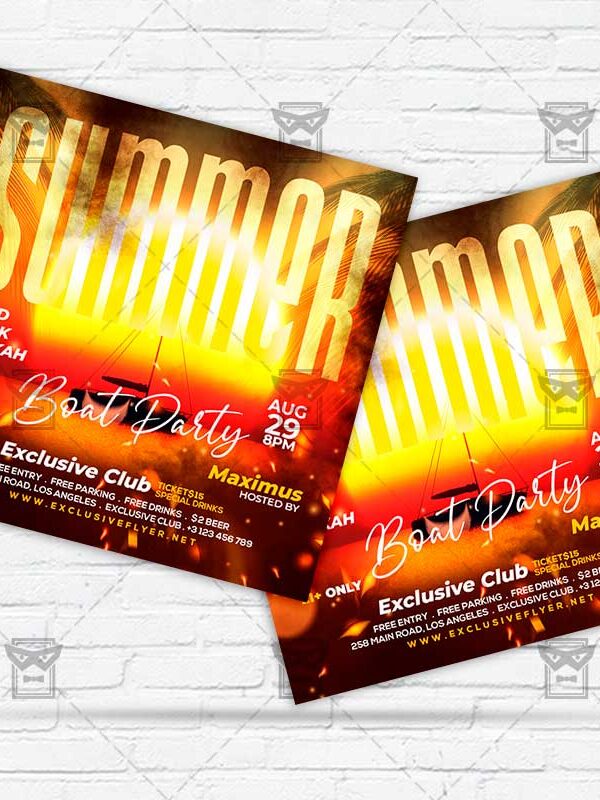 Summer Boat Party - Flyer PSD Template | ExclusiveFlyer