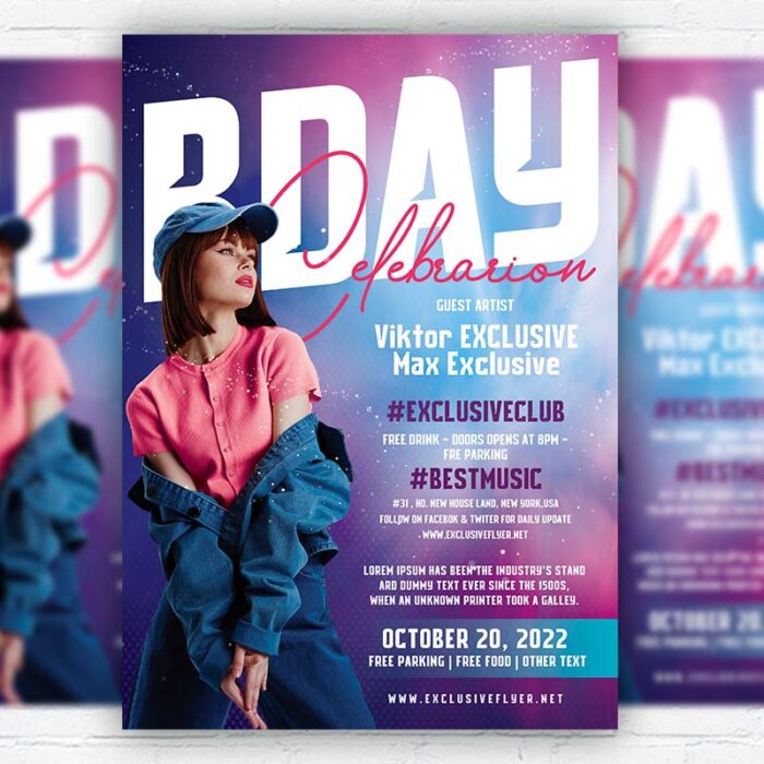 BDay Celebration - Flyer PSD Template | ExclusiveFlyer