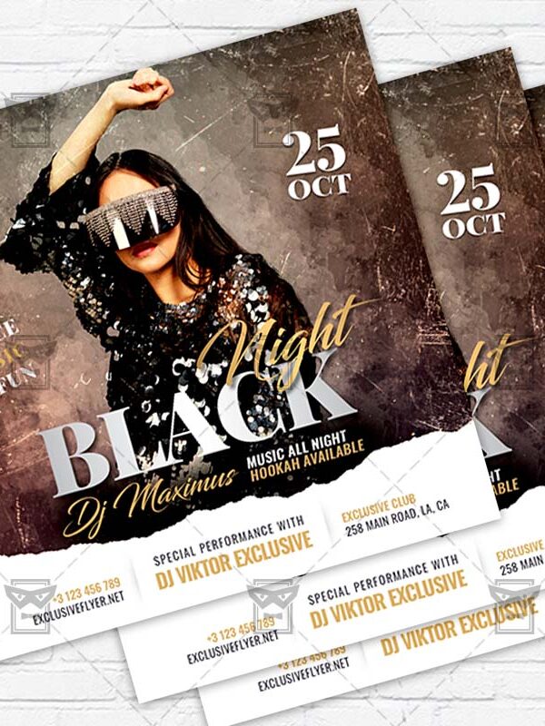 Black Night - Flyer PSD Template | ExclusiveFlyer