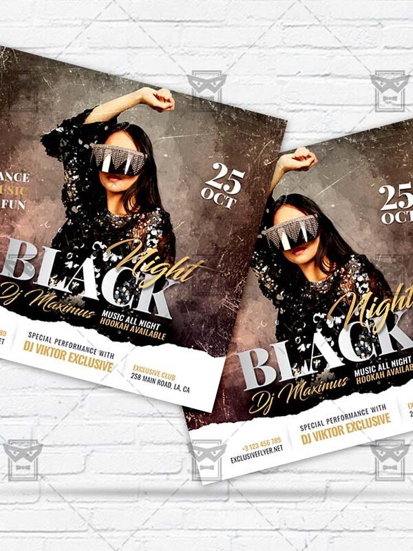 Black Night - Flyer PSD Template | ExclusiveFlyer