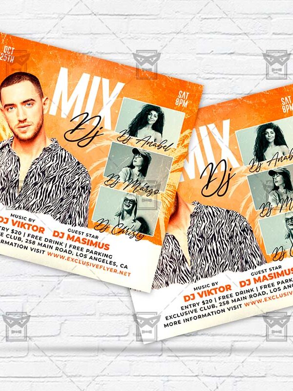 Dj Mix - Flyer PSD Template | ExclusiveFlyer