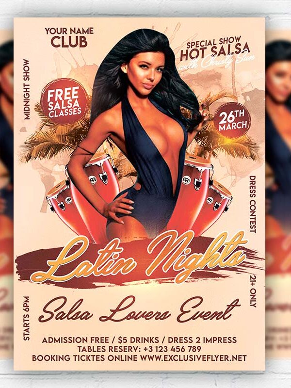 Latin Night - Flyer PSD Template | ExclusiveFlyer