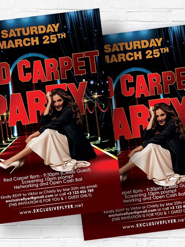 Red Carpet Party - Flyer PSD Template | ExclusiveFlyer