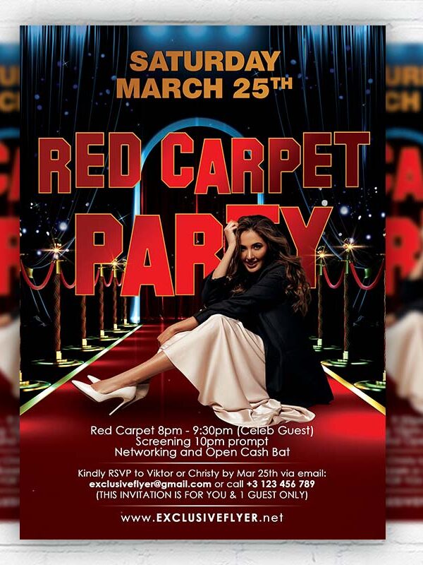 Red Carpet Party - Flyer PSD Template | ExclusiveFlyer