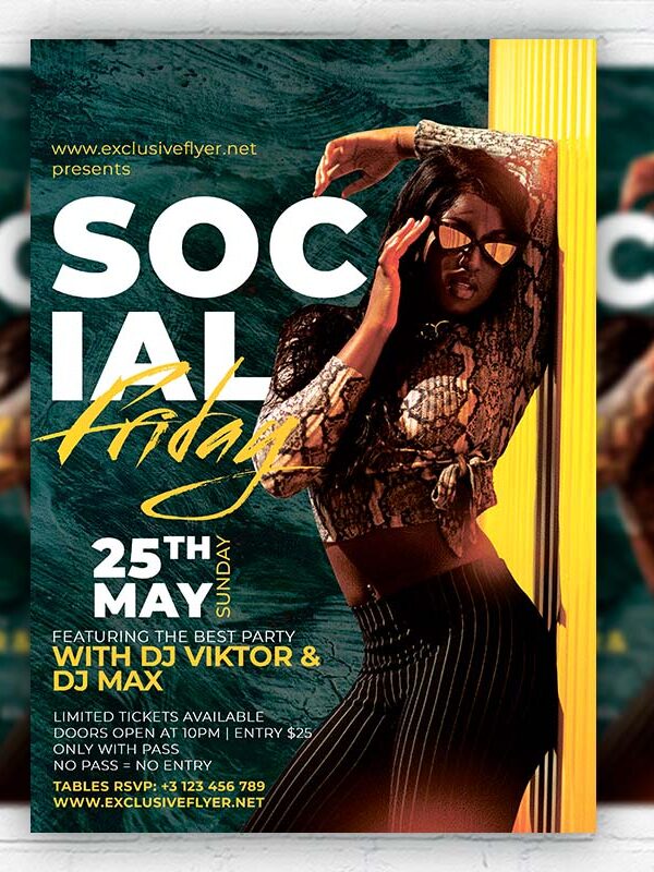 Social Fridays - Flyer PSD Template | ExclusiveFlyer