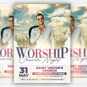 Worship Church - Flyer PSD Template | ExclusiveFlyer