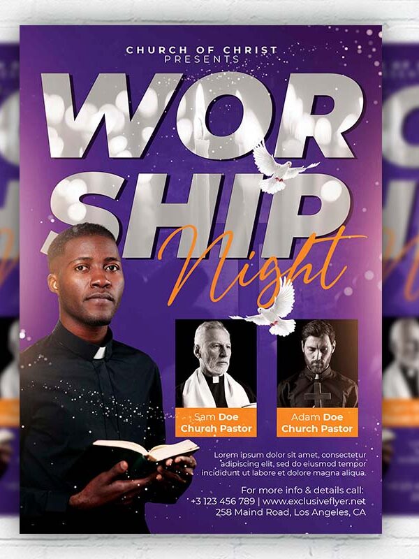 Worship Night - Flyer PSD Template | ExclusiveFlyer