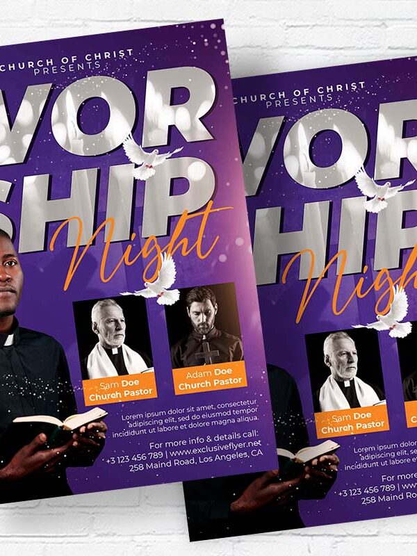 Worship Night - Flyer PSD Template | ExclusiveFlyer