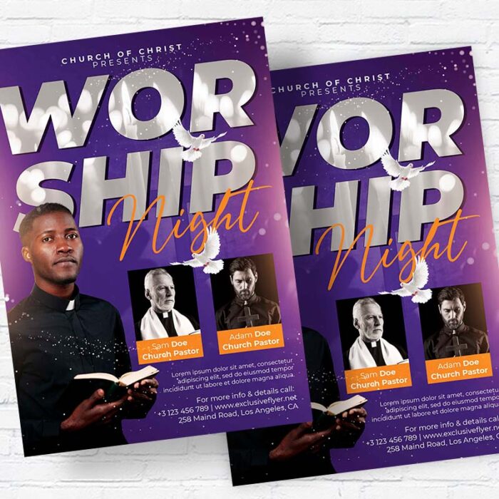 Worship Night - Flyer PSD Template | ExclusiveFlyer