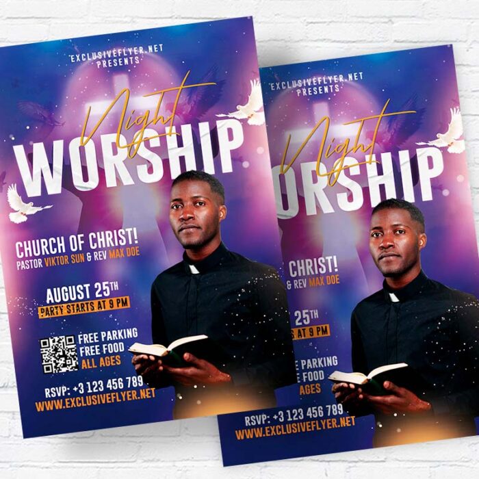Worship Night - Flyer PSD Template | ExclusiveFlyer