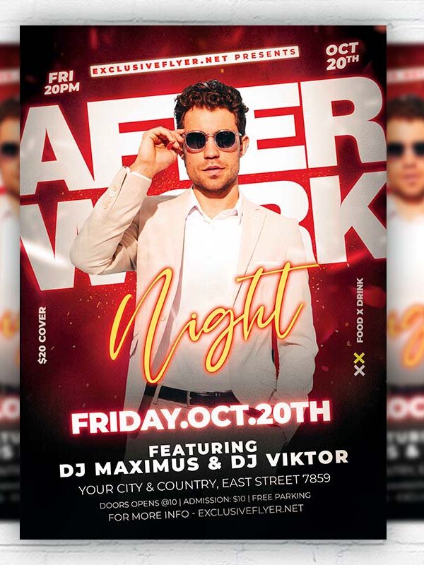 After Work Night - Flyer PSD Template | ExclusiveFlyer