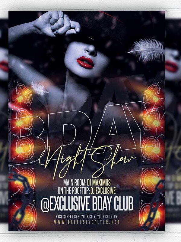 Bday Night Show - Flyer PSD Template | ExclusiveFlyer