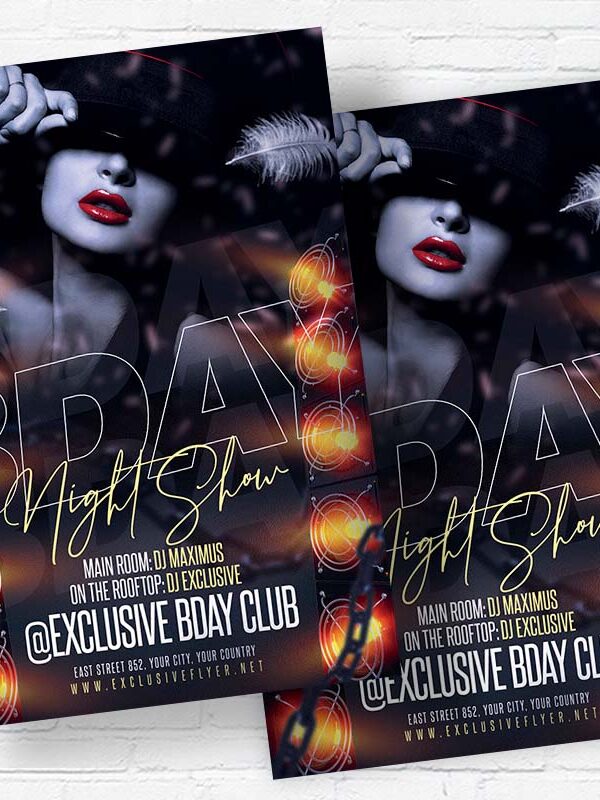 Bday Night Show - Flyer PSD Template | ExclusiveFlyer