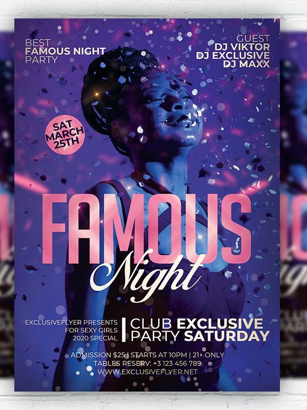Famous Night - Flyer PSD Template | ExclusiveFlyer