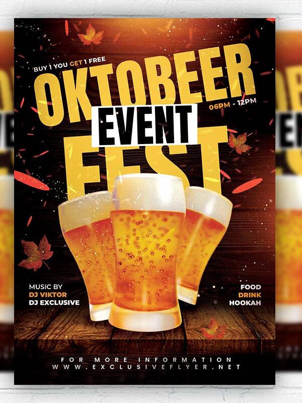 Oktobeerfest - Flyer PSD Template | ExclusiveFlyer