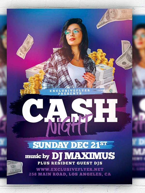 Cash Night - Flyer PSD Template | ExclusiveFlyer