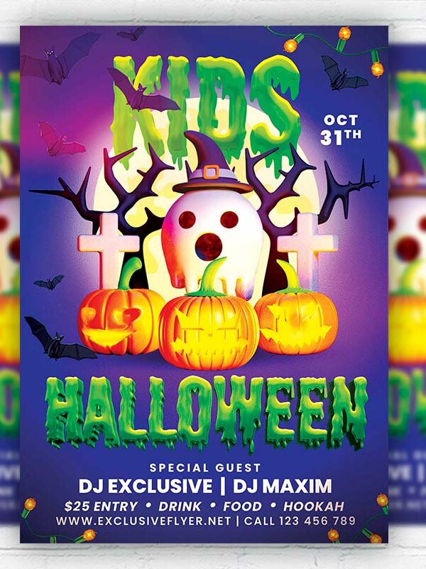 Kids Halloween - Flyer PSD Template | ExclusiveFlyer