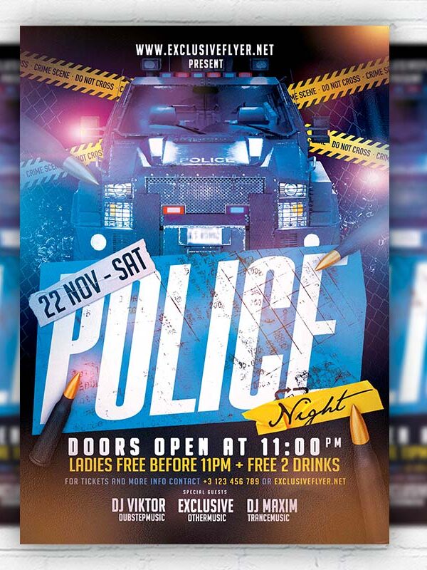 Police Night - Flyer PSD Template | ExclusiveFlyer