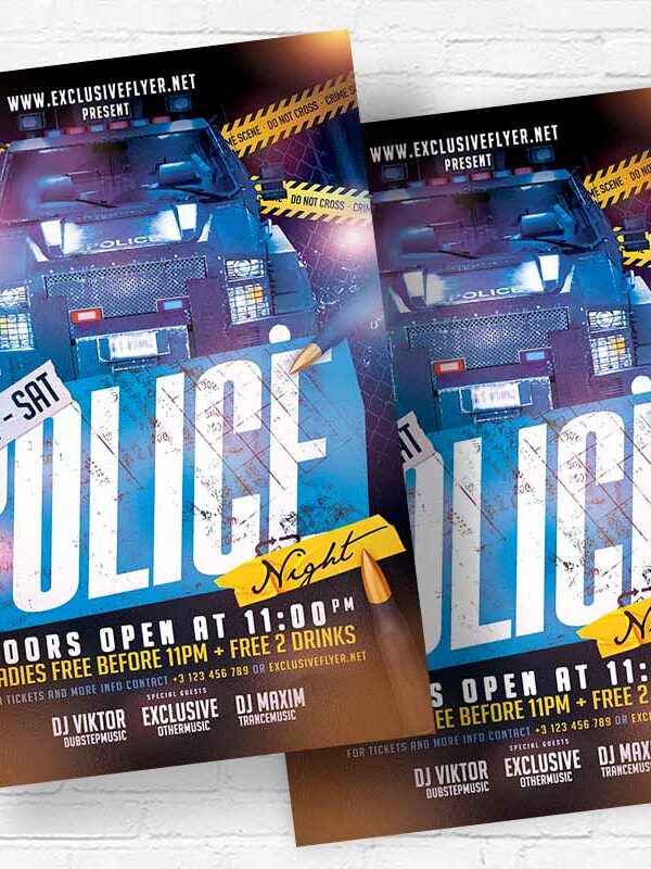 Police Night - Flyer PSD Template | ExclusiveFlyer