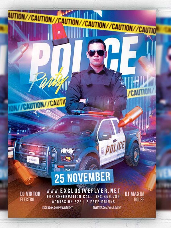 Police Party - Flyer PSD Template | ExclusiveFlyer
