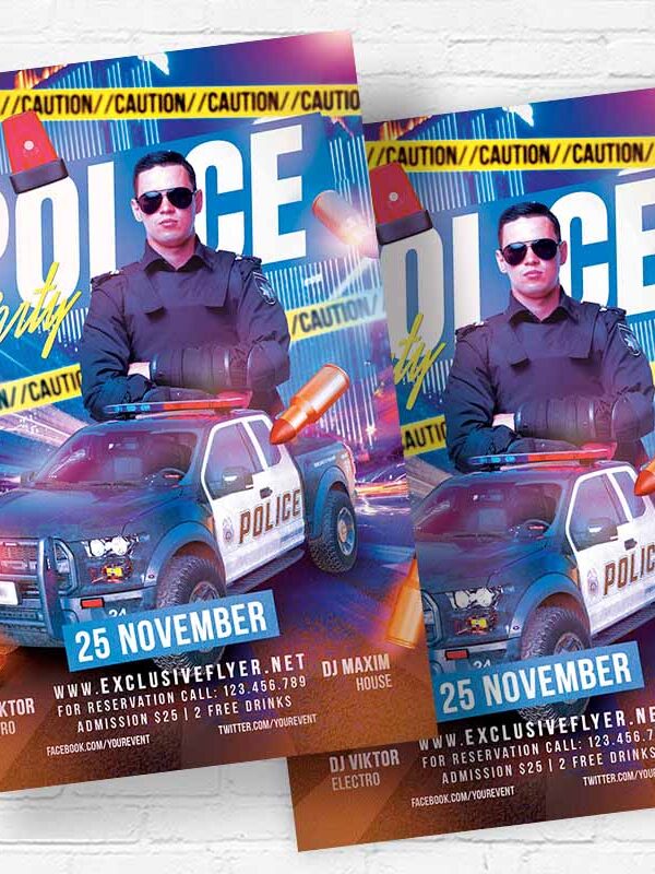 Police Party - Flyer PSD Template | ExclusiveFlyer