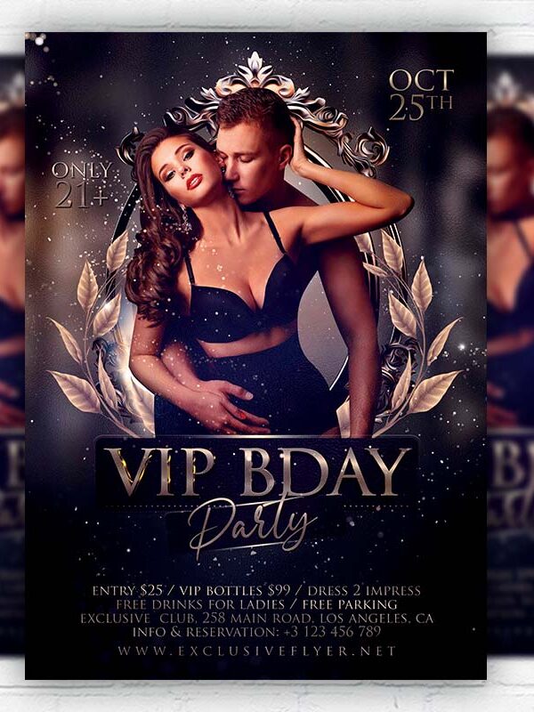VIP Birthday Night - Flyer PSD Template | ExclusiveFlyer
