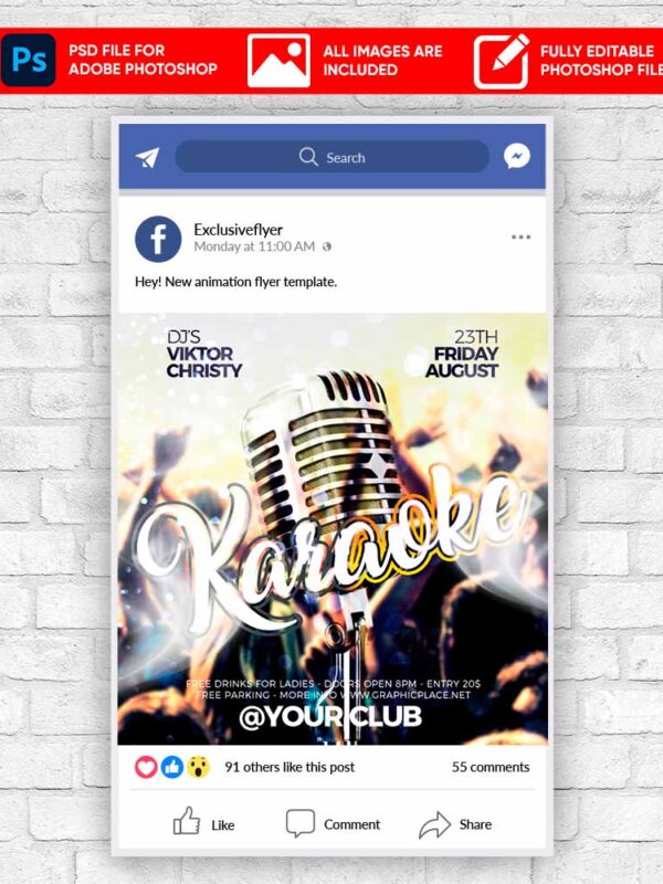 Karaoke Night Animated Flyer PSD Template