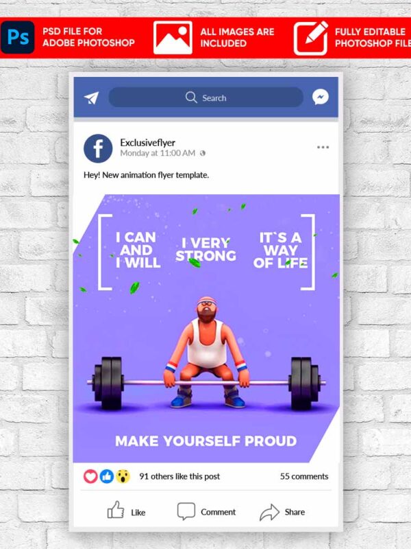 GYM Sport Animated Flyer PSD Template