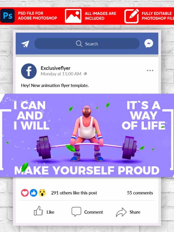 GYM Sport Animated Flyer PSD Template