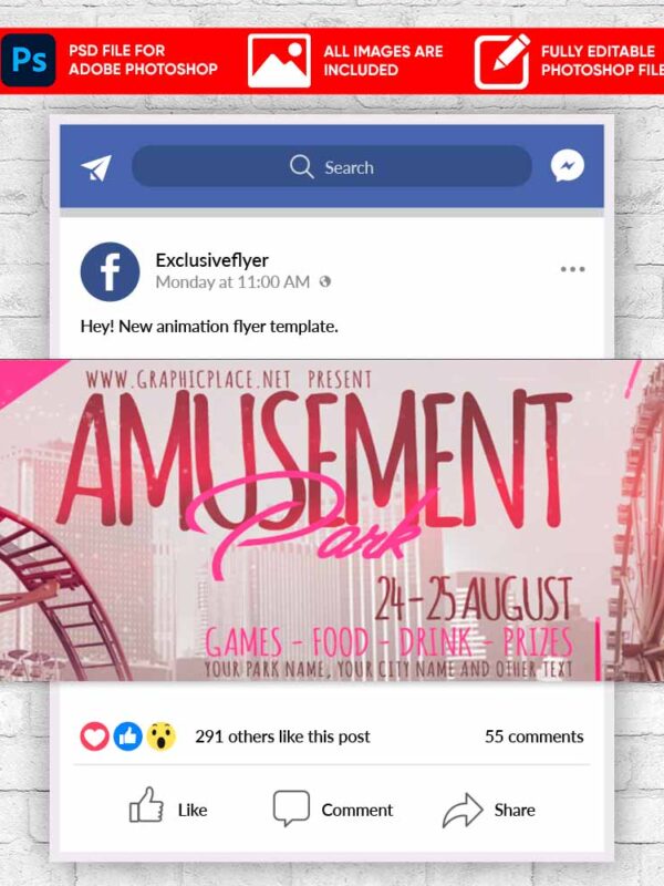 Amusement Park Animated Flyer PSD Template