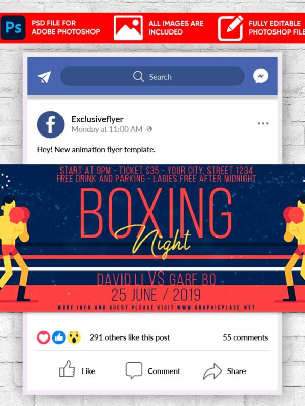 Boxing Night Animated Flyer PSD Template