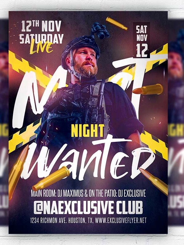 Most Wanted Night - Flyer PSD Template | ExclusiveFlyer