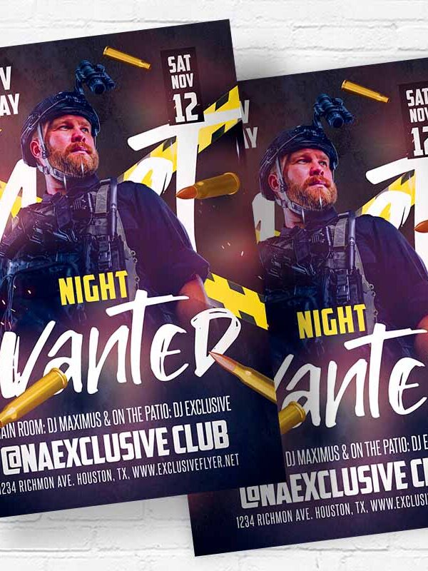 Most Wanted Night - Flyer PSD Template | ExclusiveFlyer