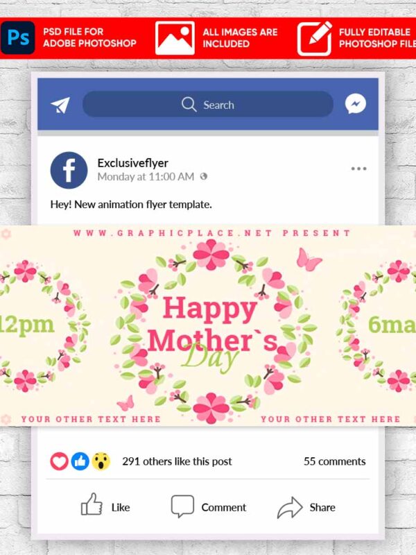 Mothers Day Animated Flyer PSD Template