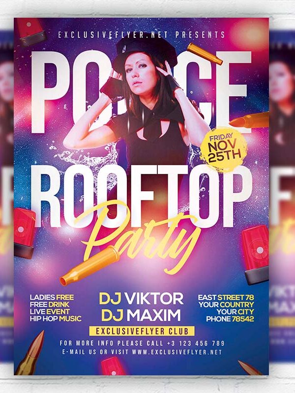 Rooftop Police Party - Flyer PSD Template | ExclusiveFlyer